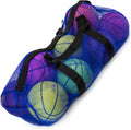 39" Mesh Sports Ball Bag with Adjustable Shoulder Strap, Oversize Duffle - Great for Carrying Gym Equipment, Jerseys, & Laundry (Blue)