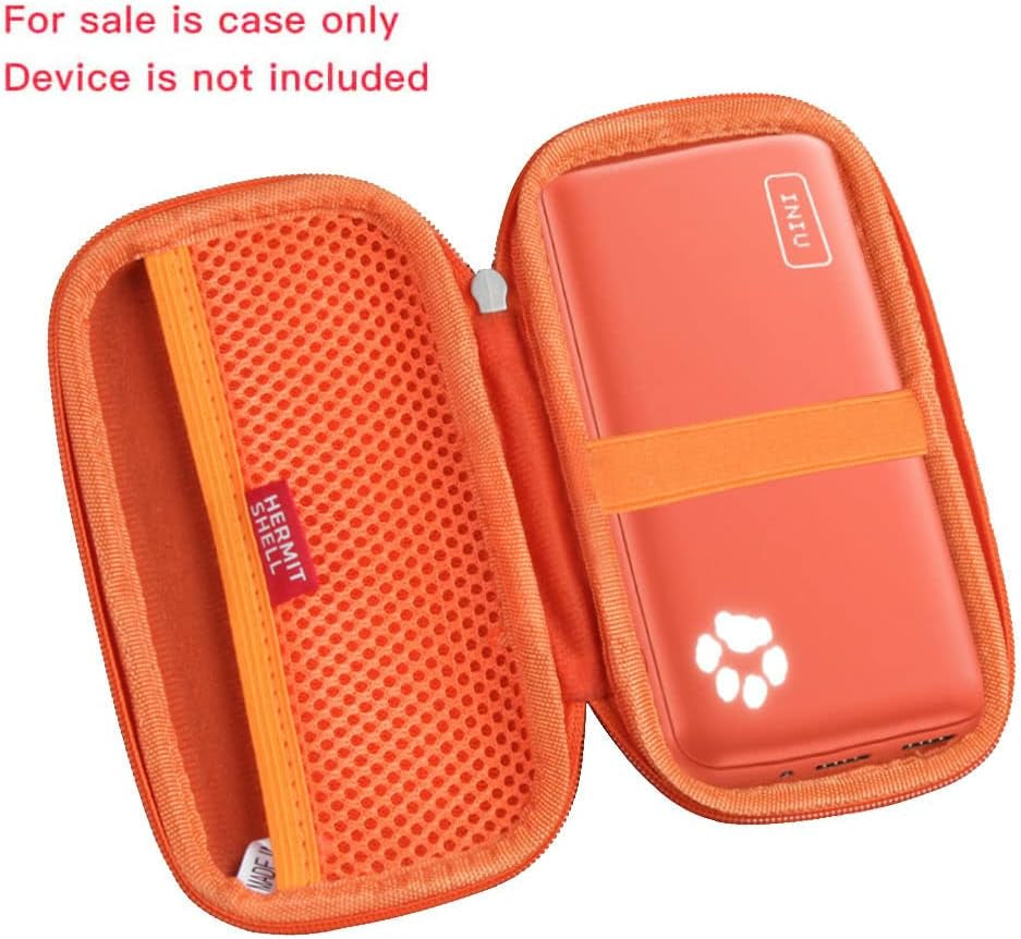 Hard Travel Case for INIU Portable Charger 10000Mah Power Bank [2022 Version] (Orange)
